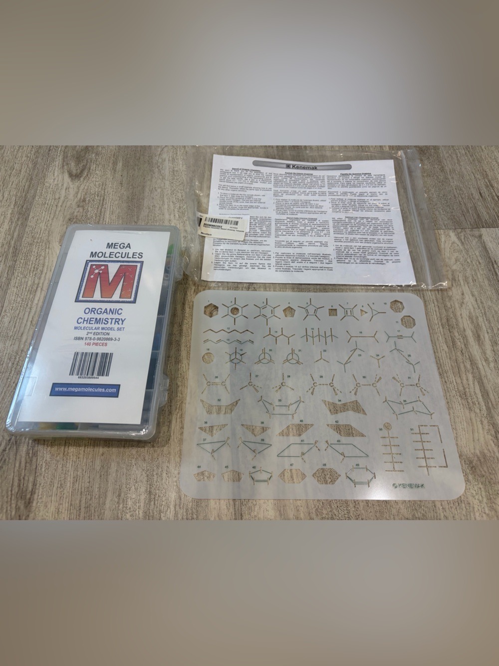 NEW Mega Molecules Organic Chemistry molecular model set AND Stencil Template